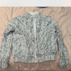 Lululemon Athletica Gray Patterned Bomber Jacket